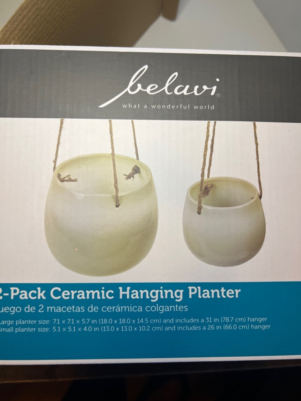 2-Pack Ceramic Hanging Planters NIB - Picture 9 of 12